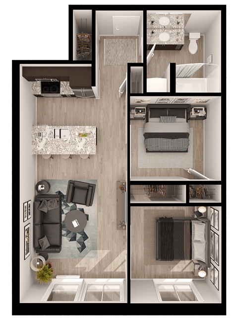 Anthem PDX 2 Bedroom Floor Plan